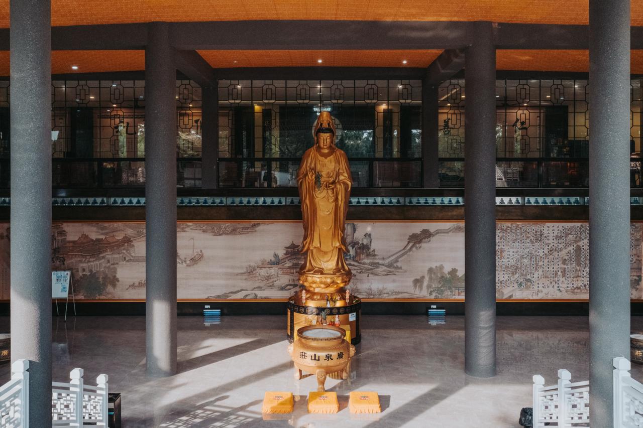 Memorial statue in a shrine